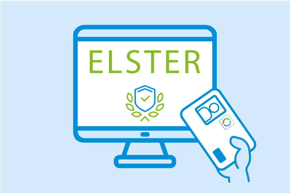 Ausweis mit eID-Funktion für ELSTER Portal Illustration: Ausweis mit eID-Funktion für ELSTER Portal